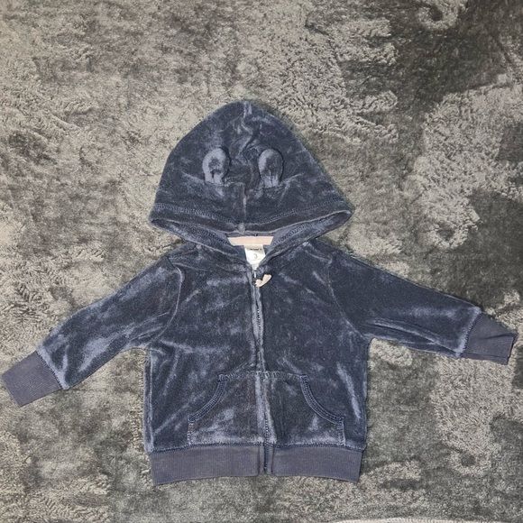 Carter’s Cozy Blue Baby Velvet Hoodie - Picture 1 of 3